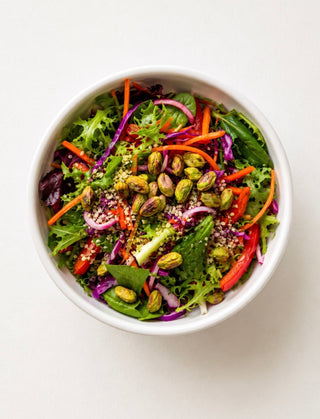 Fresh Rainbow Salad with Hemp Seeds & Pistachio Kernels