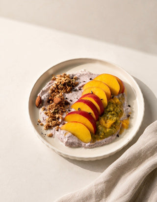 Maqui Berry Yogurt Bowl with Passion Fruit and Peach Recipe